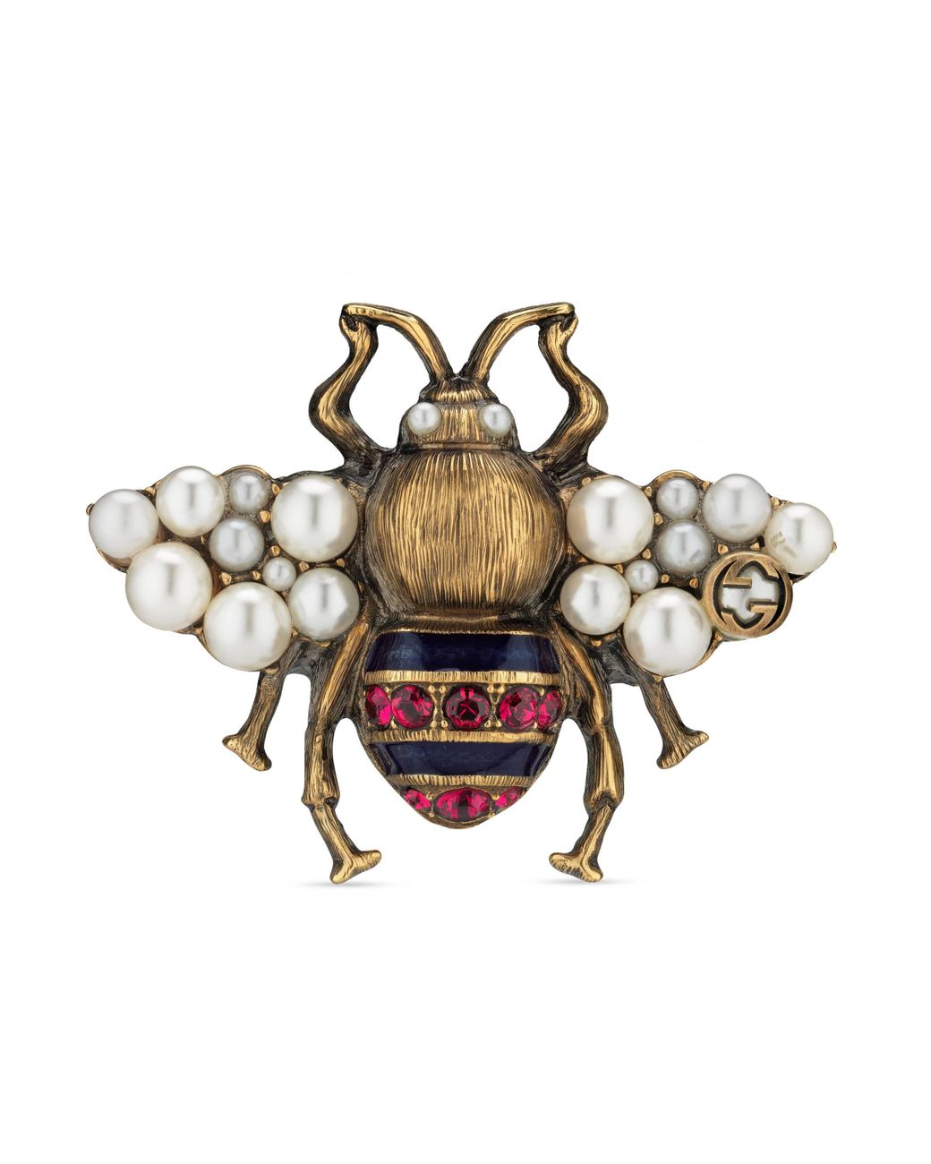 gucci-Acabado-dorado-envejecido-Anillo-de-Abeja-con-Cristales-y-Perlas-1